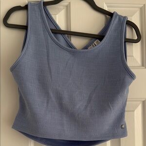 Blue Sleeveless Crop Top